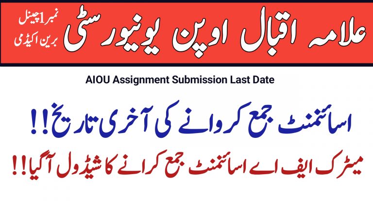 AIOU Spring 2022 Assignments Submission last date