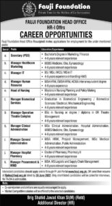 FAUJI FOUNDATION JOBS 2022 APPLY ONLINE CAREER ADVERTISEMENT