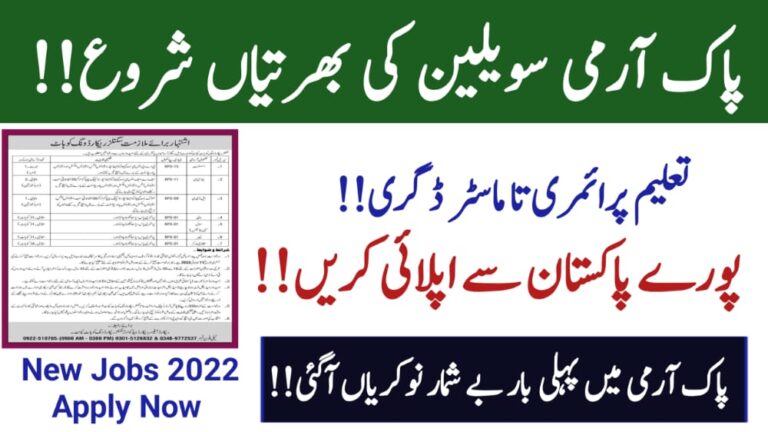 Pakistan Army Civilian Jobs July 2022 At Signals Record Wing