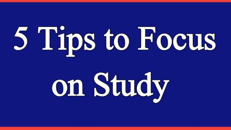 5 Tips to Focus on Study