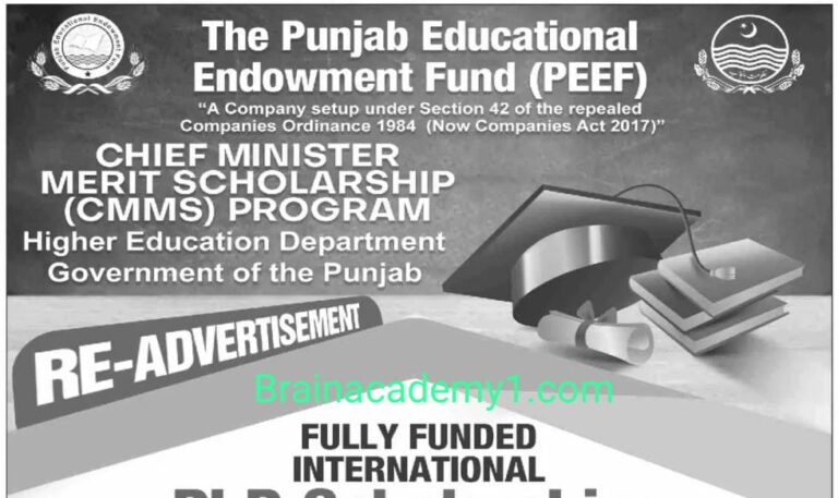 PEEF Scholarship for Matric, Intermediate, and Graduate Students in March 2023